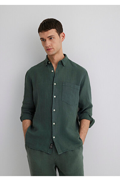 Mavi Green Linen Shirt Regular Fit / Regular Cut 0211472-71598