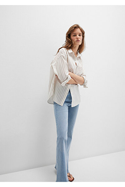 Mavi Ριγέ πουκάμισο εκρού Loose Fit / Χαλαρή Άνετη Κοπή 1211201-83926