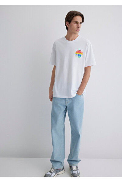 Mavi Back Printed White T-Shirt Loose Fit / Loose Relaxed Fit 0612610-620