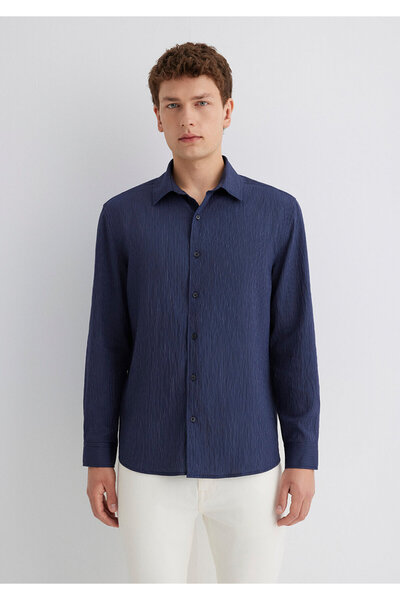 Mavi Μπλε Navy Tencel TM Modal πουκάμισο Regular Fit / Normal Cut 0211625-70490