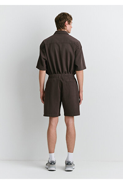 Mavi Linen Blend Brown Shorts 0410278-86683