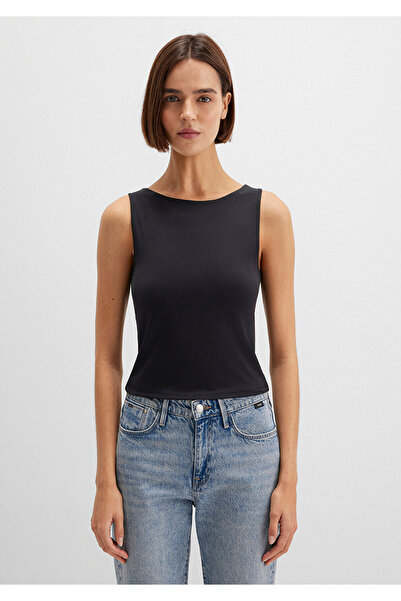 Mavi Boat Neck Μαύρο Πολυαμίδιο Μπάλα Εφαρμοσμένο / Περικοπή που εφαρμόζει το σώμα 1613497-900