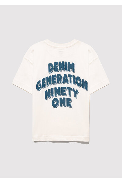 Mavi Printed Ecru T-Shirt Oversize / Wide Cut 6610339 -70057