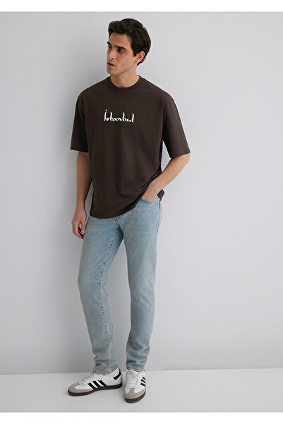 Mavi Ιστορόποντο εμπριμέ καφέ μπλουζάκι Relaxed Fit / Άνετη εφαρμογή 0612999-70219