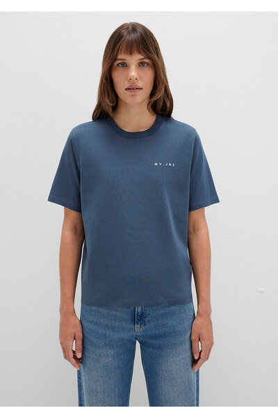 Mavi MV bedrucktes Interlock-T-Shirt in Marineblau, reguläre Passform / normaler Schnitt 1613148-70500