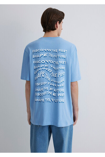 Mavi Τυπωμένο μπλε μπλουζάκι Loose Fit / Loose Fit 0612810-85440