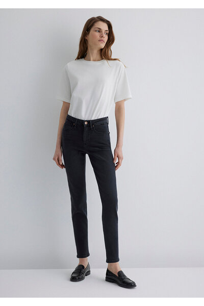 Mavi Cindy Gold Shape Anthracite Jean Trousers 100277-88608