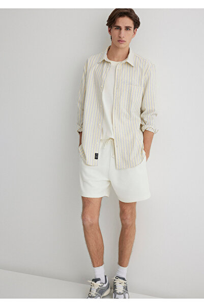 Mavi Ριγέ κίτρινο πουκάμισο κανονική εφαρμογή / κανονική εφαρμογή 0211433 -84567