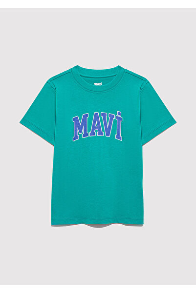 Mavi Logo Printed Green T-Shirt Regular Fit 6610030 -71711