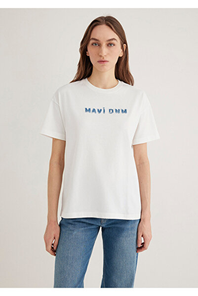 Mavi Μπλουζάκι εκρού με στάμπα Loose Fit / Loose Relaxed Fit 1613146 -70057