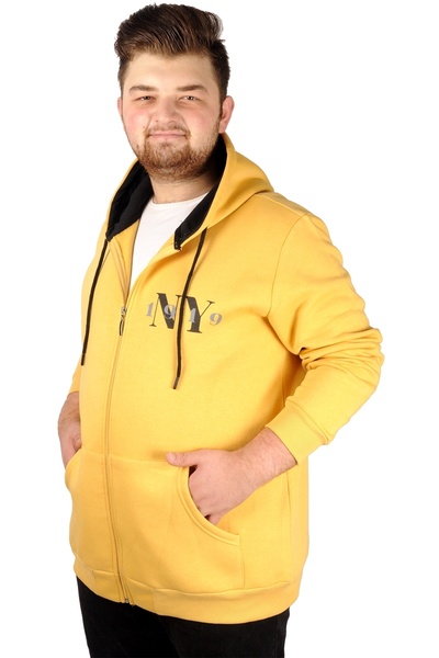 ModeXL Ανδρικό φούτερ με κουκούλα 1919ny 21516 Μαύρο