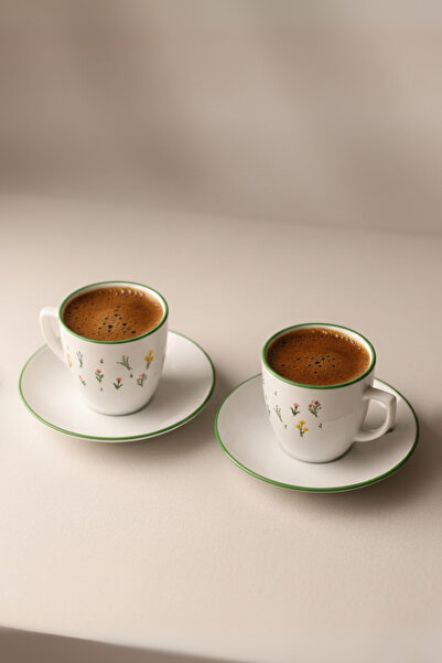 Rakle Botanical Ceramic 2-Piece Coffee Cup Set 110 Cc
