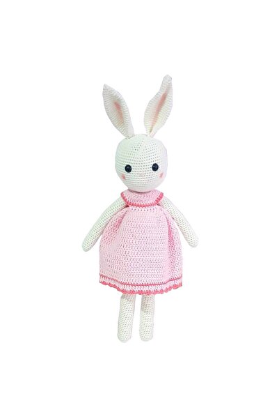 bebegen دمية أميجورومي محبوكة باللون الوردي