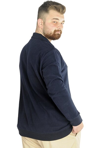 ModeXL Mode Xl Ανδρικό Πόλο Φούτερ με τσέπες Thessaloniki Basic 20441 Navy Blue