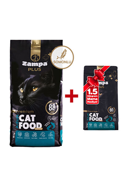 Zampa Plus Somon Etli ve Hamsili Yetişkin Kedi Maması 15kg