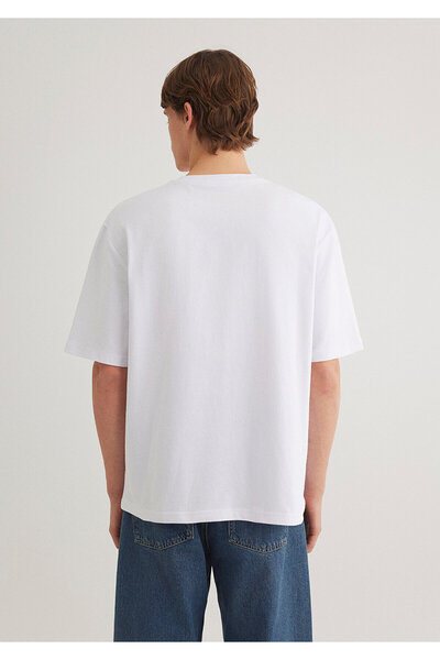 Mavi Τυπωμένο λευκό μπλουζάκι Loose Fit / Loose Relaxed Fit 0612524 -620