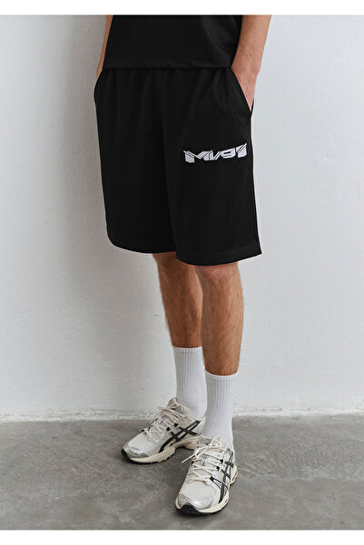 Mavi Mv91 Logo Printed Black Jersey Shorts 0410245 -900
