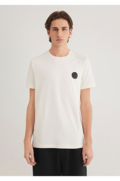 Mavi Pro Logo Ecru T-Shirt Muscle Fit 0612747 -70057