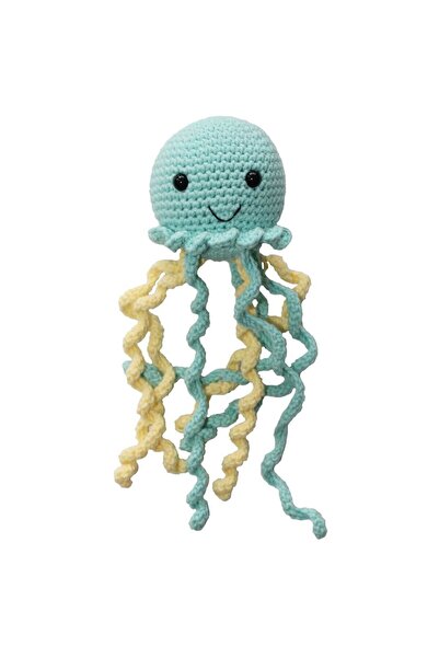 bebegen Yeşil Sarı Amigurumi Ahtapot Oyuncak