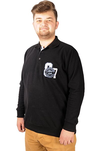 ModeXL Чоловіча футболка-поло Mode Xl з переробленого матеріалу Selanik Losangeles B20420 Чорна