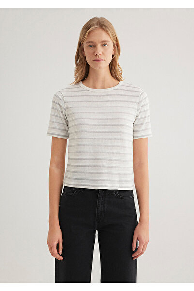 Mavi Crew Neck Ecru T-Shirt Slim Fit / Slim Fit 1612126 -88146