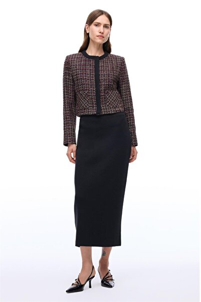 Perspective Aidias Regular Fit Short Length Fitted Sleeve Crew Neck Black Jacket