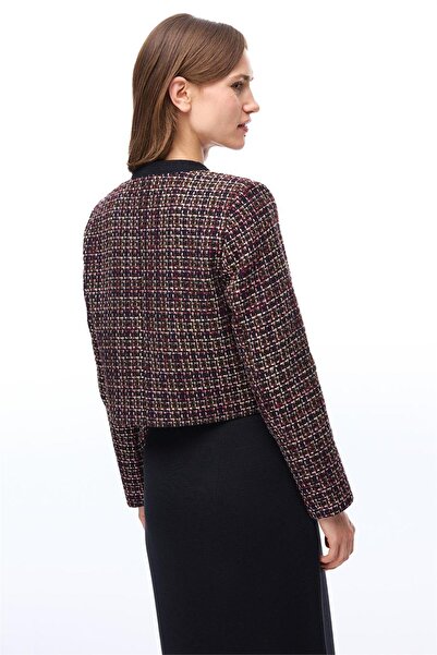 Perspective Aidias Regular Fit Short Length Fitted Sleeve Crew Neck Black Jacket