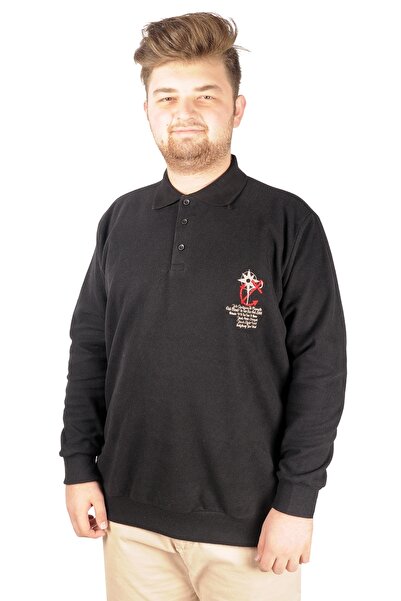 ModeXL Mode Xl Ανδρικό Sweat Polo Recycle Selanik Sailor B20421 Μαύρο