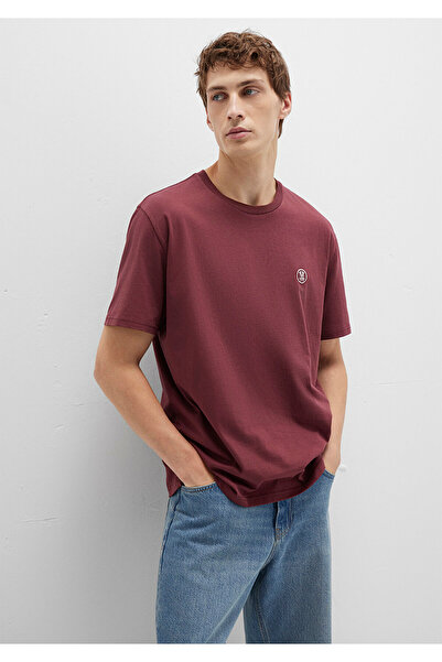 Mavi Logo Embroidered Red T-Shirt Loose Fit / Loose Relaxed Cut 067074 -70396