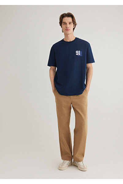 Mavi Marineblaues Denim-Generation-T-Shirt, lockere, entspannte Passform 0612479 -89353