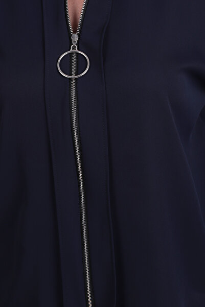 armonika Жіноча темно-синя куртка на блискавці Сорочка ARM21K024090