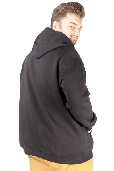 ModeXL Mode Xl Ανδρικό φούτερ με φερμουάρ California 21517 Μαύρο