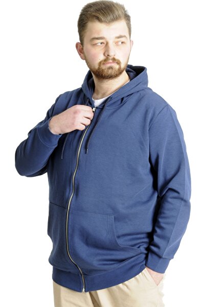 ModeXL Mode Xl Ανδρική ζακέτα με κουκούλα με φερμουάρ Steel Interlock 21600 Indigo