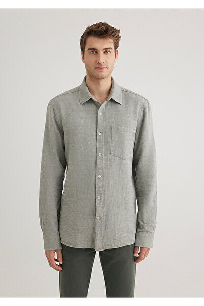 Mavi Πράσινο πλεκτό πουκάμισο εφαρμοστό / Slim Fit 0211383-80692