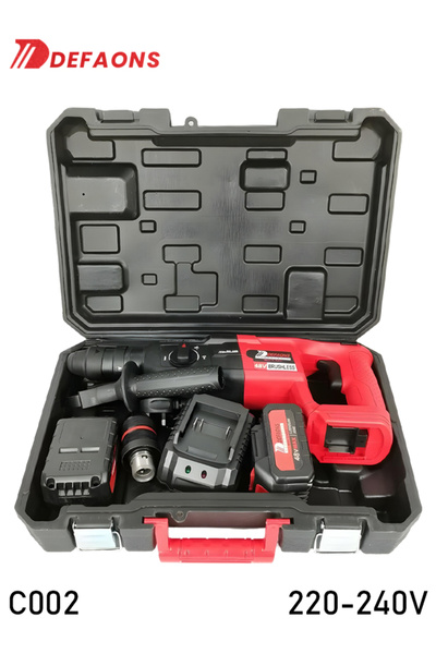 DEFAONS مثقاب مطرقة لاسلكي بدون فرشاة 48 فولت - 4 أوضاع، بطاريتان، SDS Plus، ...
