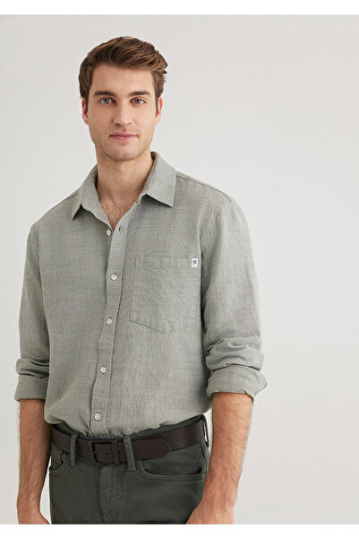 Mavi Πράσινο πλεκτό πουκάμισο εφαρμοστό / Slim Fit 0211383-80692