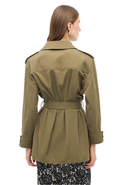 Perspective Khaki Shirt Collar Jacket