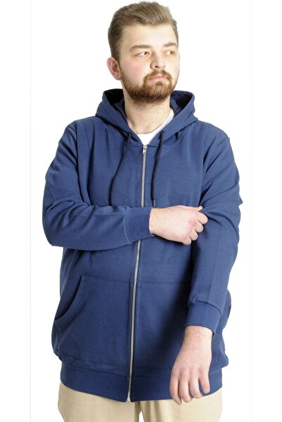 ModeXL Mode Xl Ανδρική ζακέτα με κουκούλα με φερμουάρ Steel Interlock 21600 Indigo