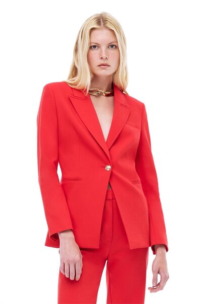 Perspective Aleras Slim Fit Standard Length Fake Sleeve Jacket Lapel Red Jacket