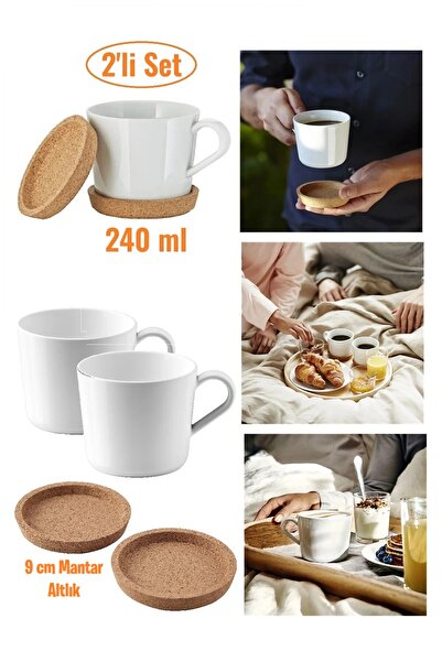 IKEA Fincan Ve Mantar Altlık Takım 2 Takım 2 Mantar  2 Fincan