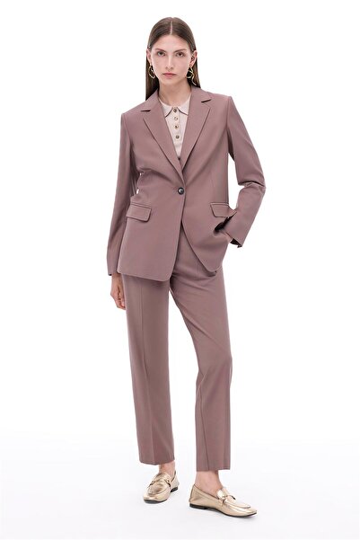 Perspective Alfios Regular Fit Standard Size Fitted Sleeve Jacket Collar Mink Color Women's Jacket