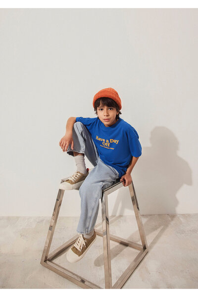 Mavi Tricou albastru imprimat oversize / cu croiala larga 6610277 -82491