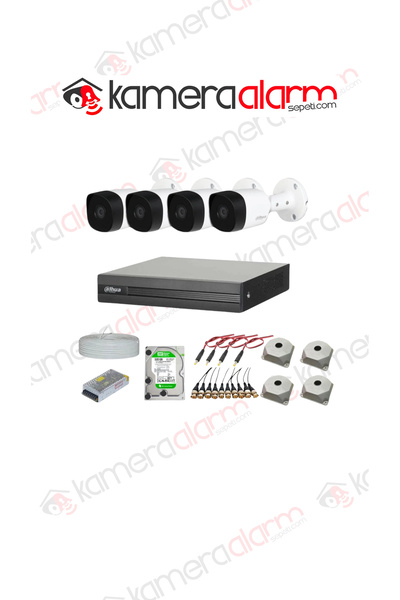 DAHUA 2mp 4 Kameralı Dış Ortam Ahd Hd-cvı Full Kamera Seti 2tb Disk