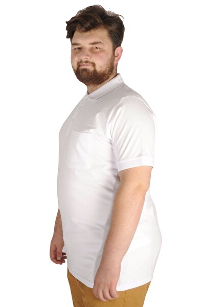 ModeXL Mode Xl Великий розмір Футболка Поло з кишенями Lycra Pike Md 20554 Білий