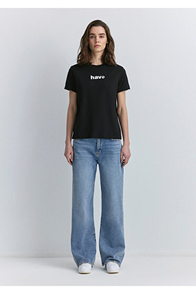 Mavi Μαύρο T-Shirt με στάμπα αέρα κανονική εφαρμογή / κανονική εφαρμογή 1613288 -900