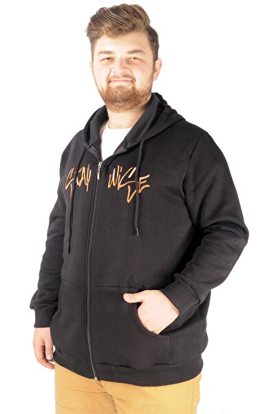 ModeXL Mode Xl Чоловічий світшот з капюшоном Stay Wise 21518 Чорний