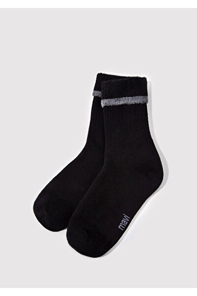 Mavi Schwarz gestreifte Stiefelsocken - 1912753 -900
