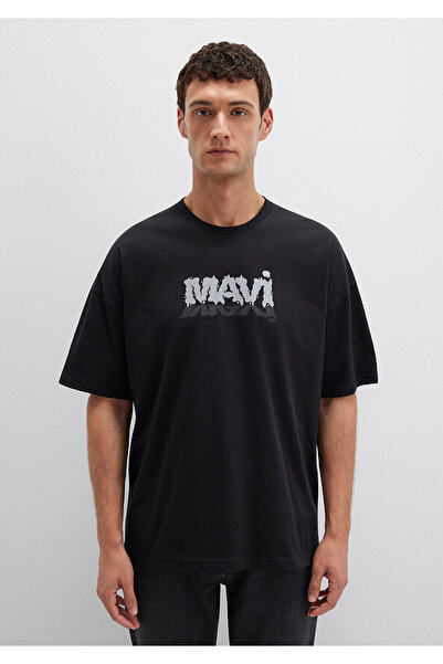 Mavi Logo Printed Black T-Shirt Oversize / Wide Cut 0611828 -900