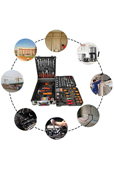 Auto King 187-Piece Professional Tool Set with Combination Wrenches and Storage Case 43151