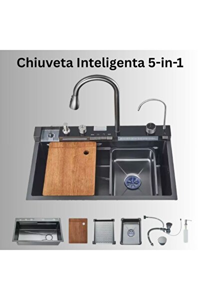 OEM Set chiuvetă otel inoxidabil cu baterie tip lebădă, LED și 4 moduri de sp...